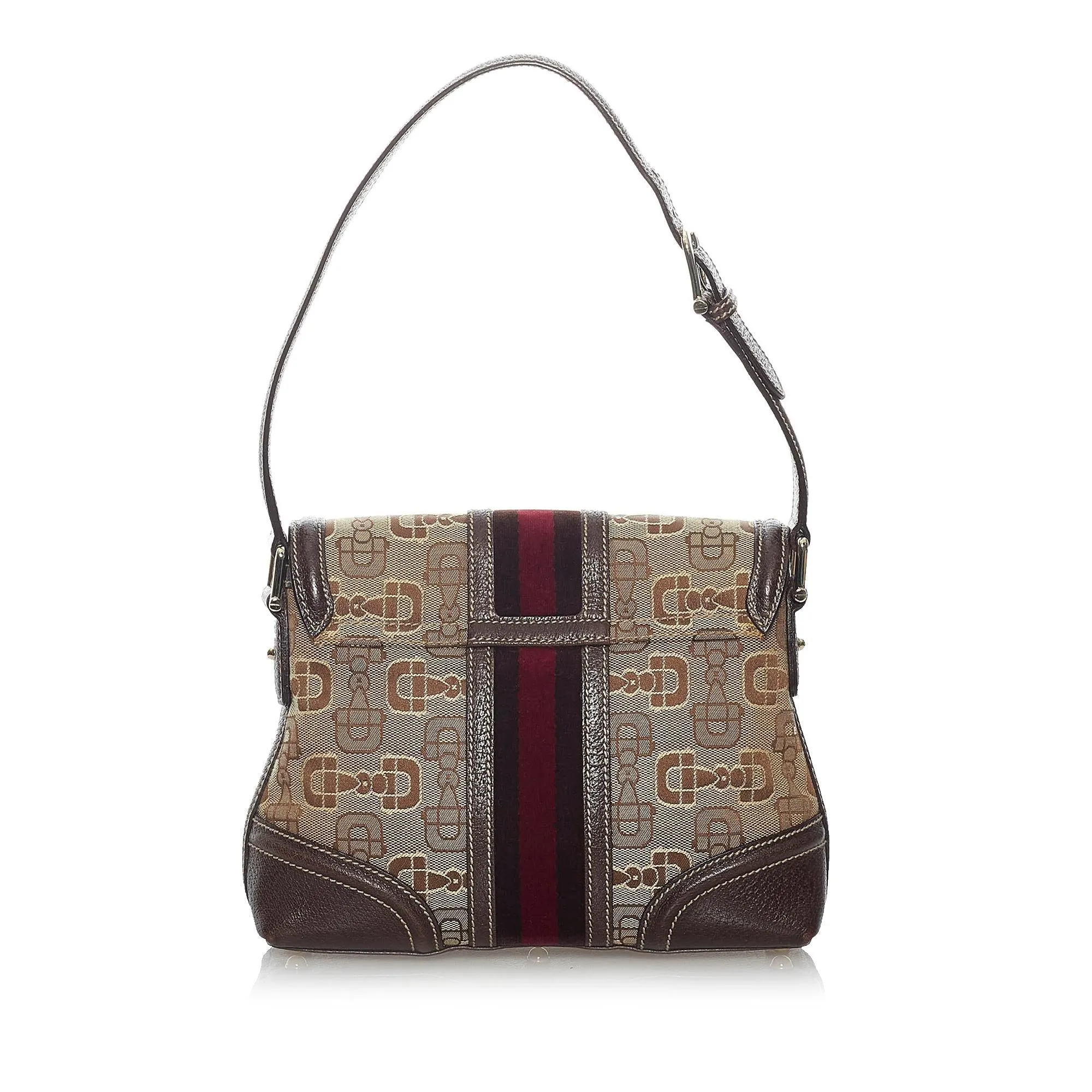 Gucci Horsebit Canvas Web Treasure Shoulder Bag