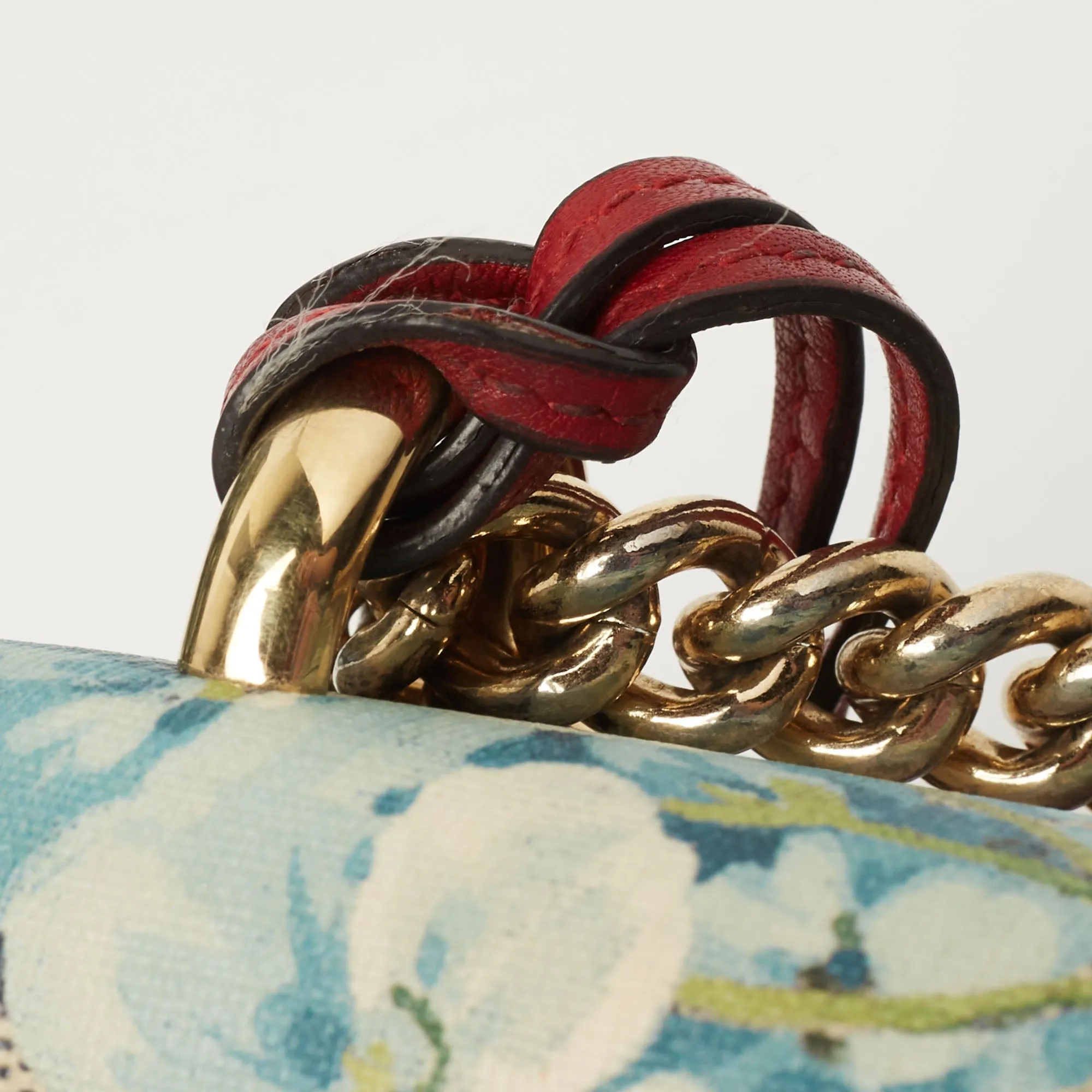 Gucci Multicolor GG Supreme Blooms Canvas and Leather Small Padlock Shoulder Bag
