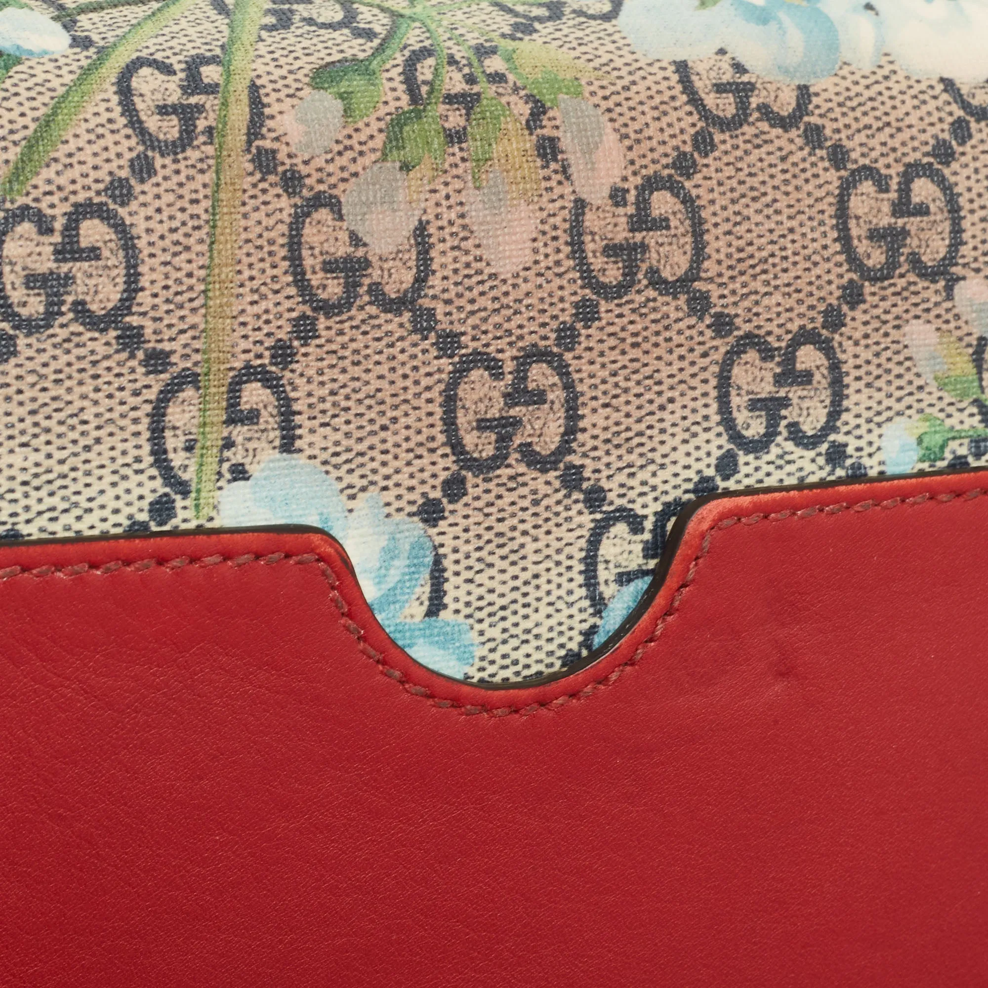 Gucci Multicolor GG Supreme Blooms Canvas and Leather Small Padlock Shoulder Bag