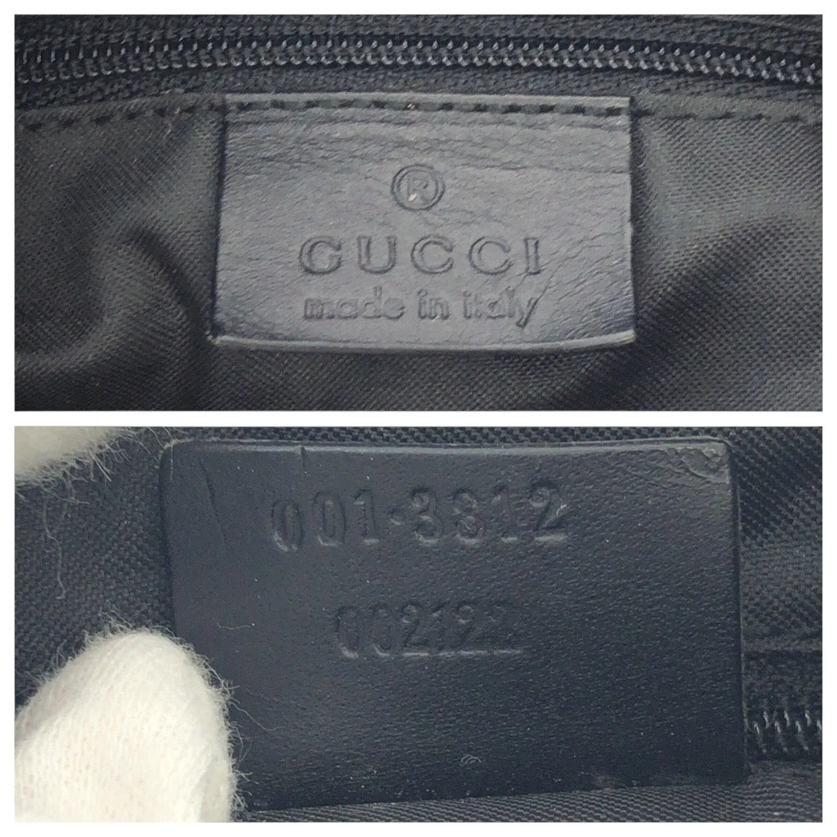 GUCCI Shoulder Bag 001 3821 canvas black Jumbo GG