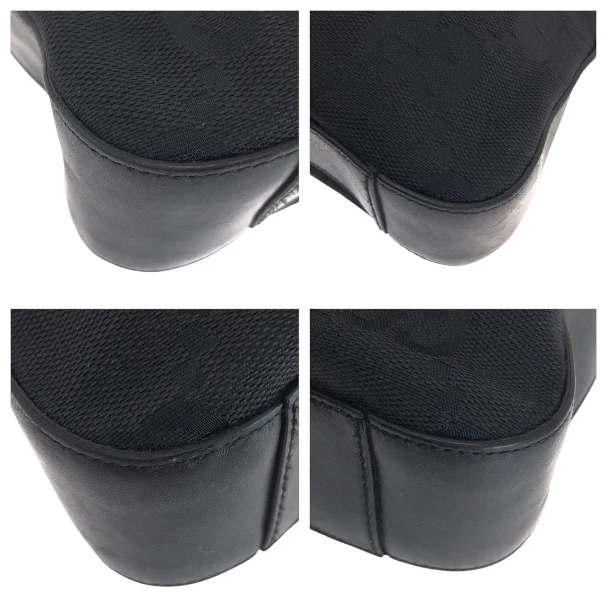 GUCCI Shoulder Bag 001 3821 canvas black Jumbo GG