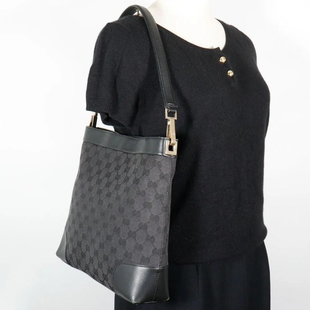 GUCCI Shoulder Bag 001.4231 GG canvas black one belt