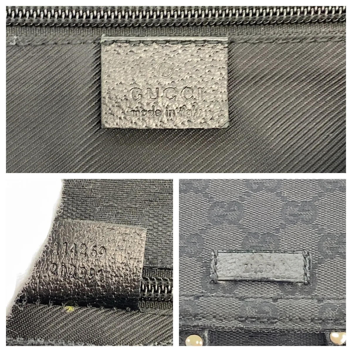 GUCCI Shoulder Bag 114269 GG canvas, leather Black Silver Metal Crossbody Shoulder Bag Messenger Bag mens Used
