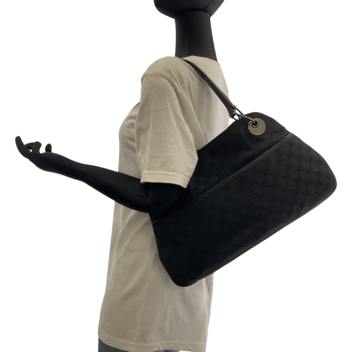 GUCCI Shoulder Bag 121023 GG canvas black