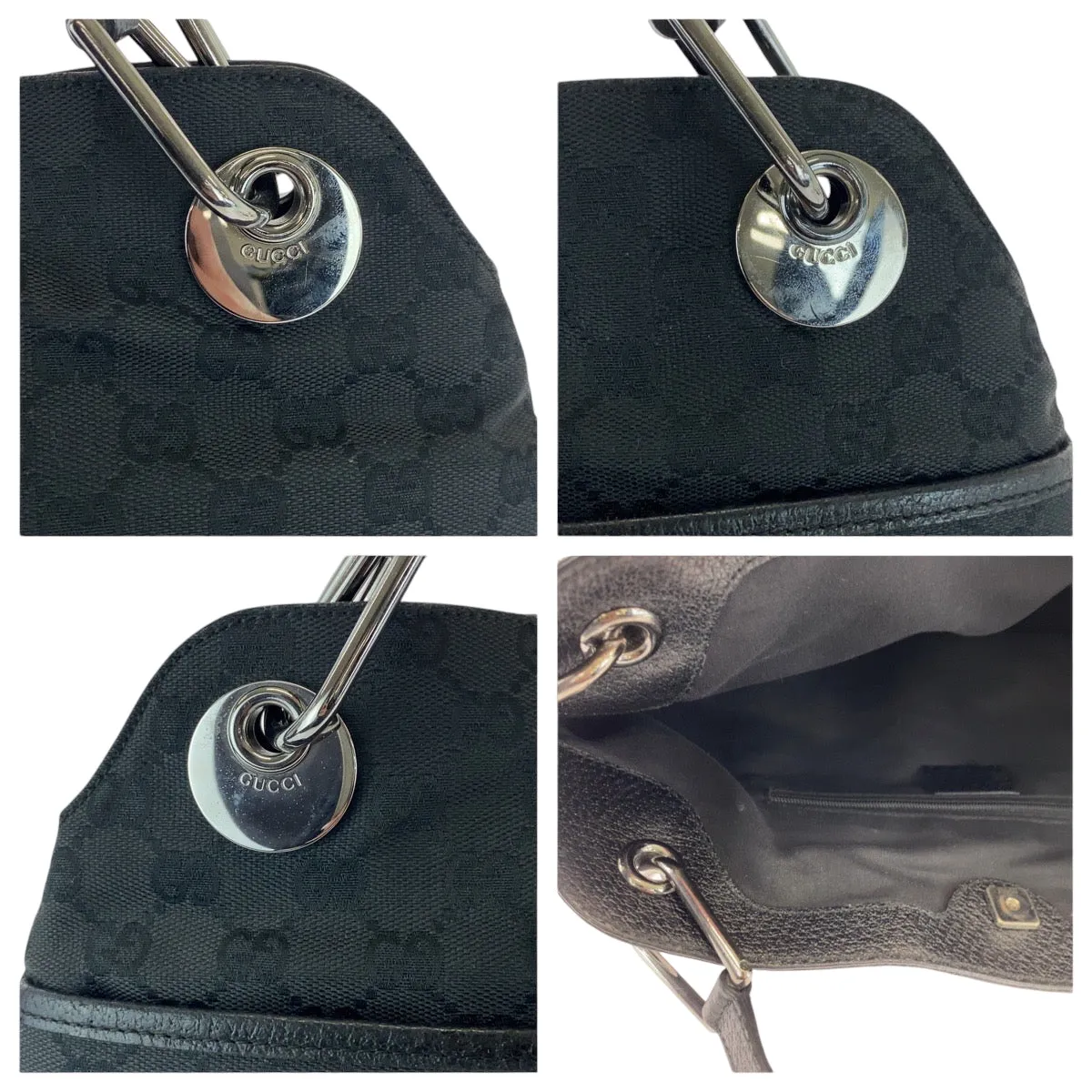 GUCCI Shoulder Bag 121023 GG canvas black