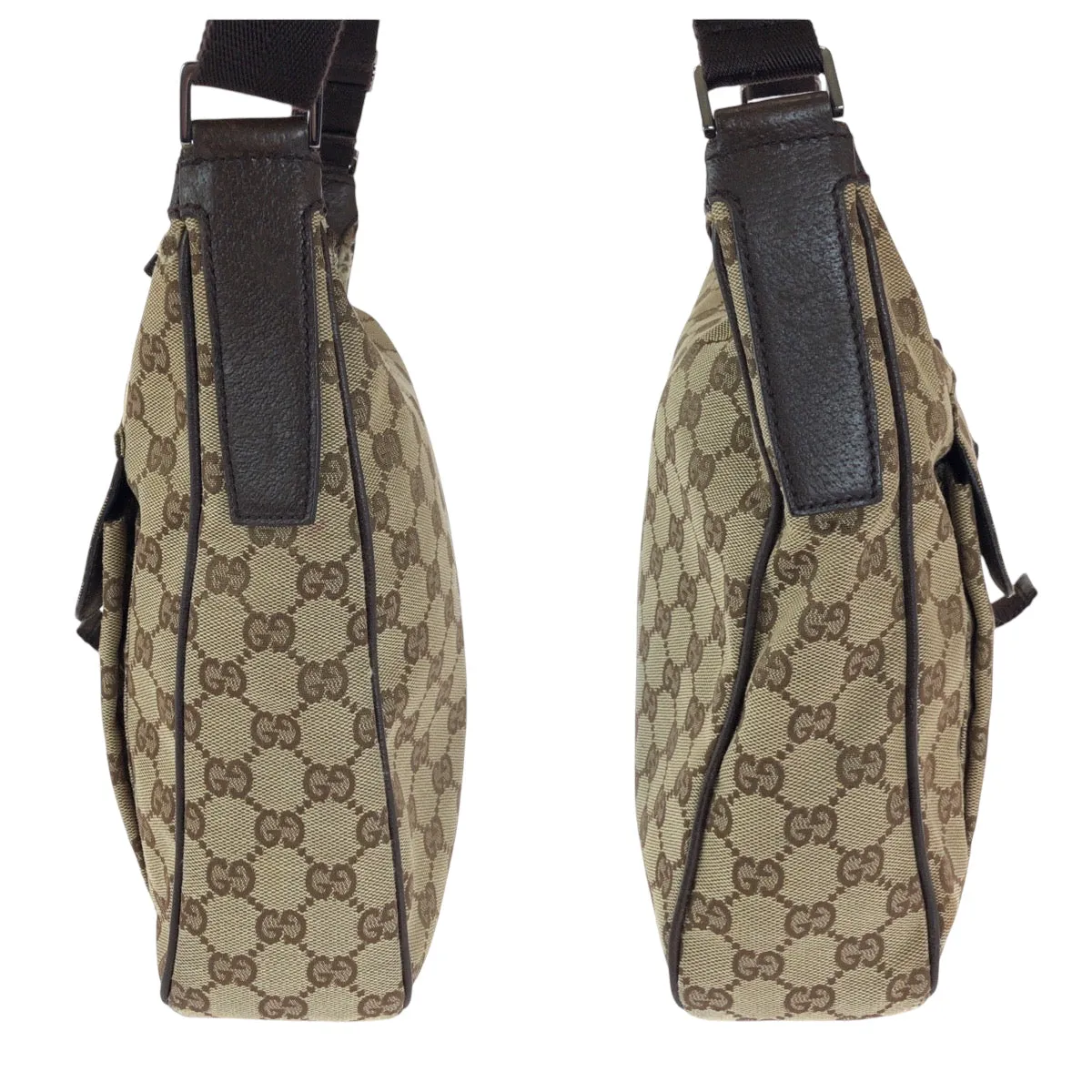 GUCCI Shoulder Bag 131211 GG canvas Beige Brown SilverMetal Shoulder Bag Crossbody Women Used