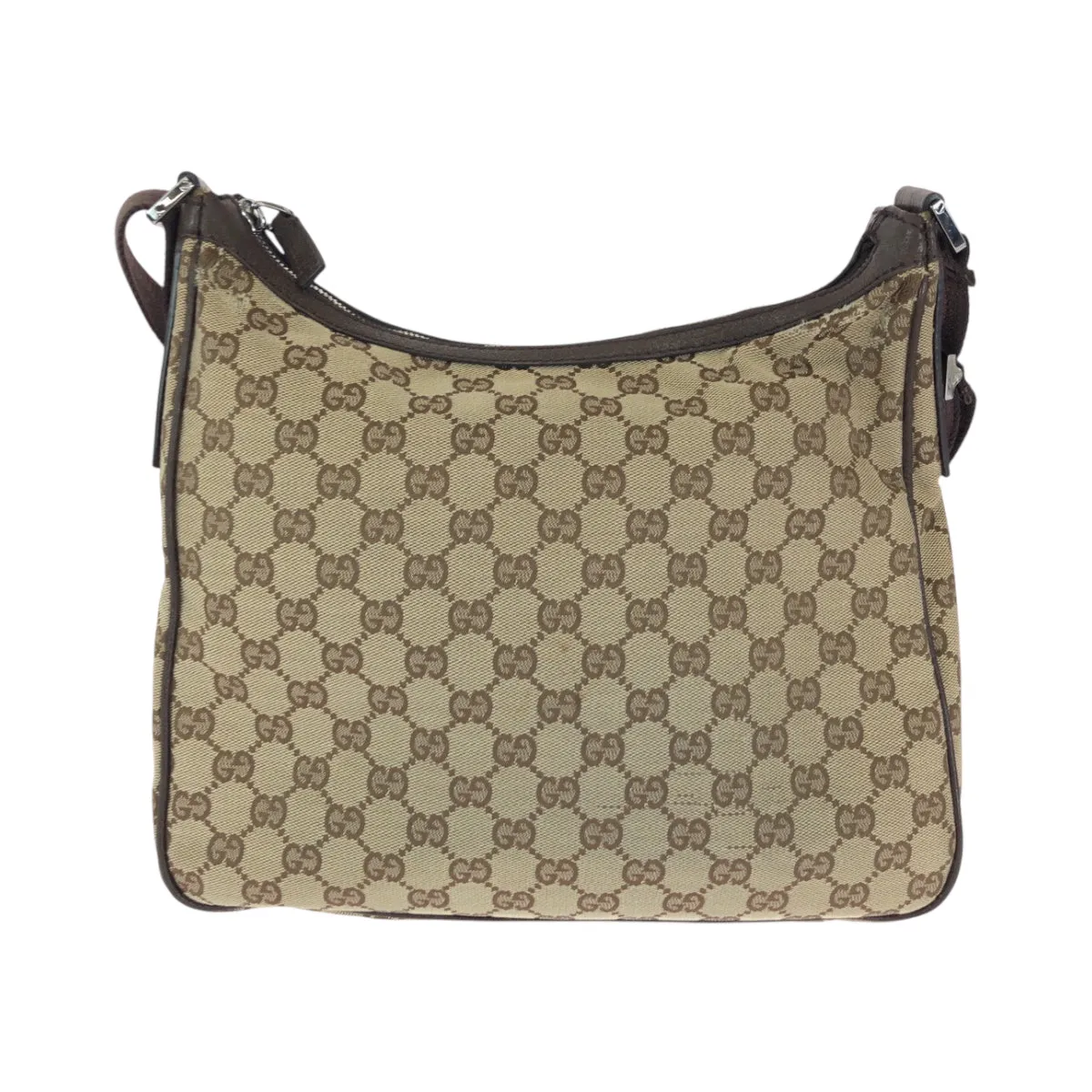 GUCCI Shoulder Bag 131211 GG canvas Beige Brown SilverMetal Shoulder Bag Crossbody Women Used