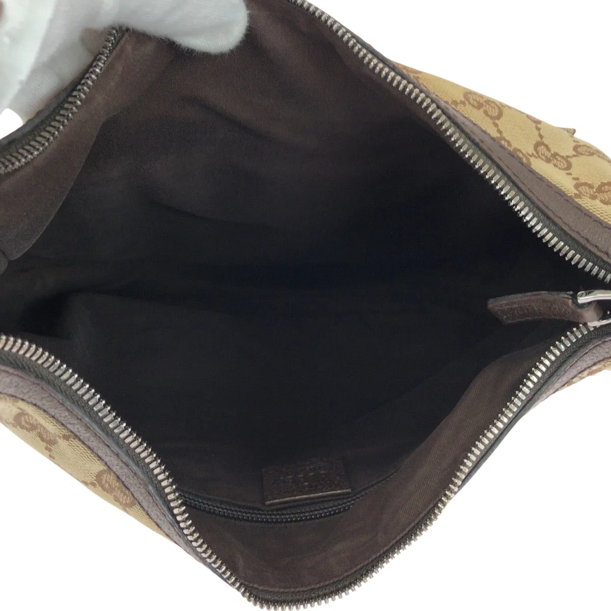 GUCCI Shoulder Bag 131211 GG canvas Beige Brown SilverMetal Shoulder Bag Crossbody Women Used