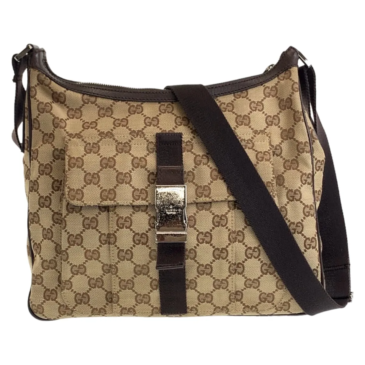 GUCCI Shoulder Bag 131211 GG canvas Beige SilverMetal Crossbody Shoulder Bag Messenger Bag Unisex mens Used