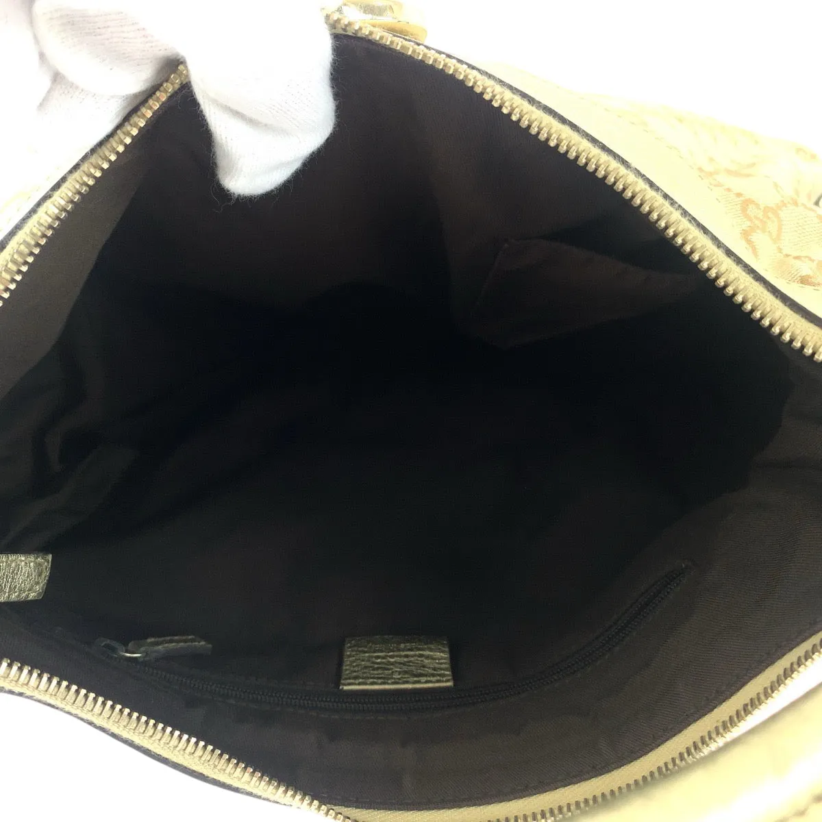 GUCCI Shoulder Bag 189833 GG canvas Beige Gold GoldMetal Hobo One Shoulder Bag Abbey Women Used