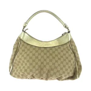 GUCCI Shoulder Bag 189833 GG canvas Beige Gold GoldMetal Hobo One Shoulder Bag Abbey Women Used