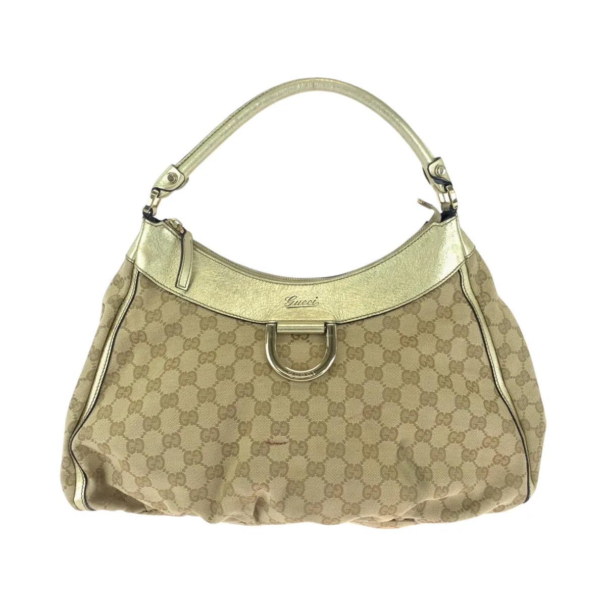 GUCCI Shoulder Bag 189833 GG canvas Beige Gold GoldMetal Hobo One Shoulder Bag Abbey Women Used