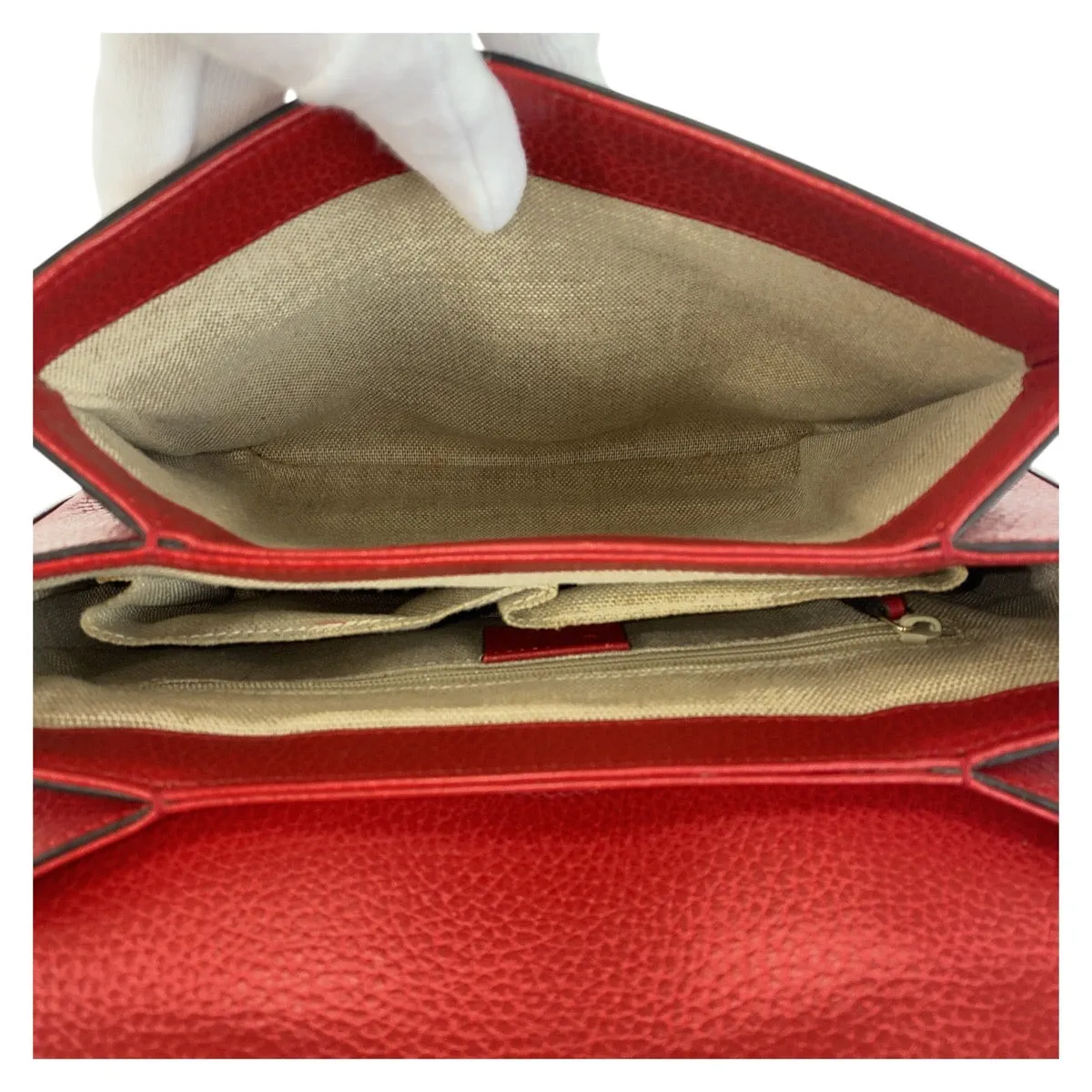 GUCCI Shoulder Bag 510302 leather Red Shoulder Bag Handbag 2way Interlocking Women Used