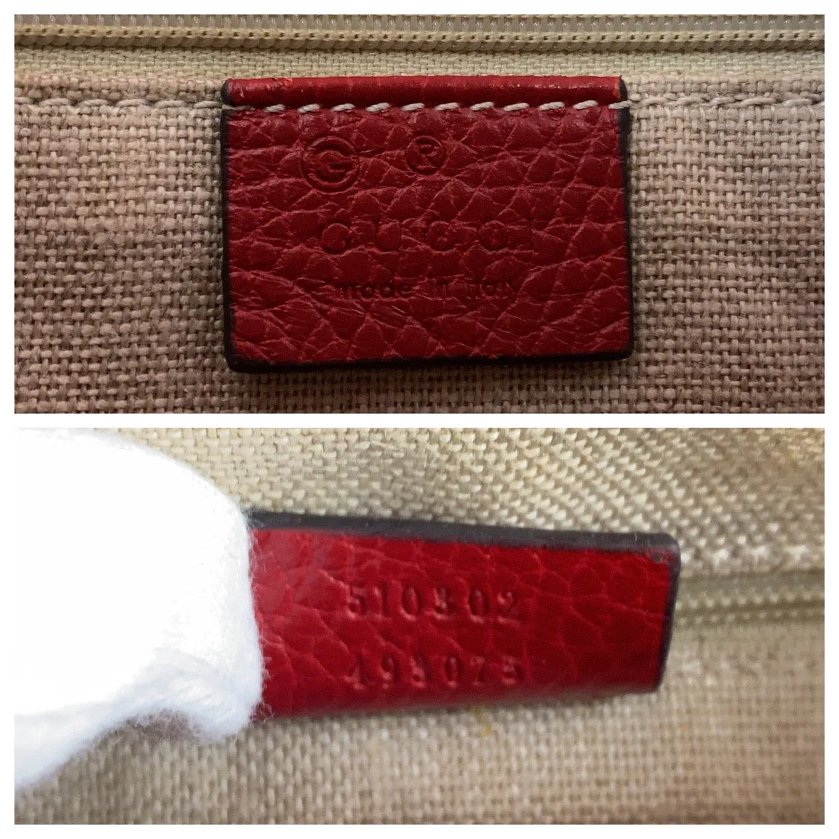 GUCCI Shoulder Bag 510302 leather Red Shoulder Bag Handbag 2way Interlocking Women Used