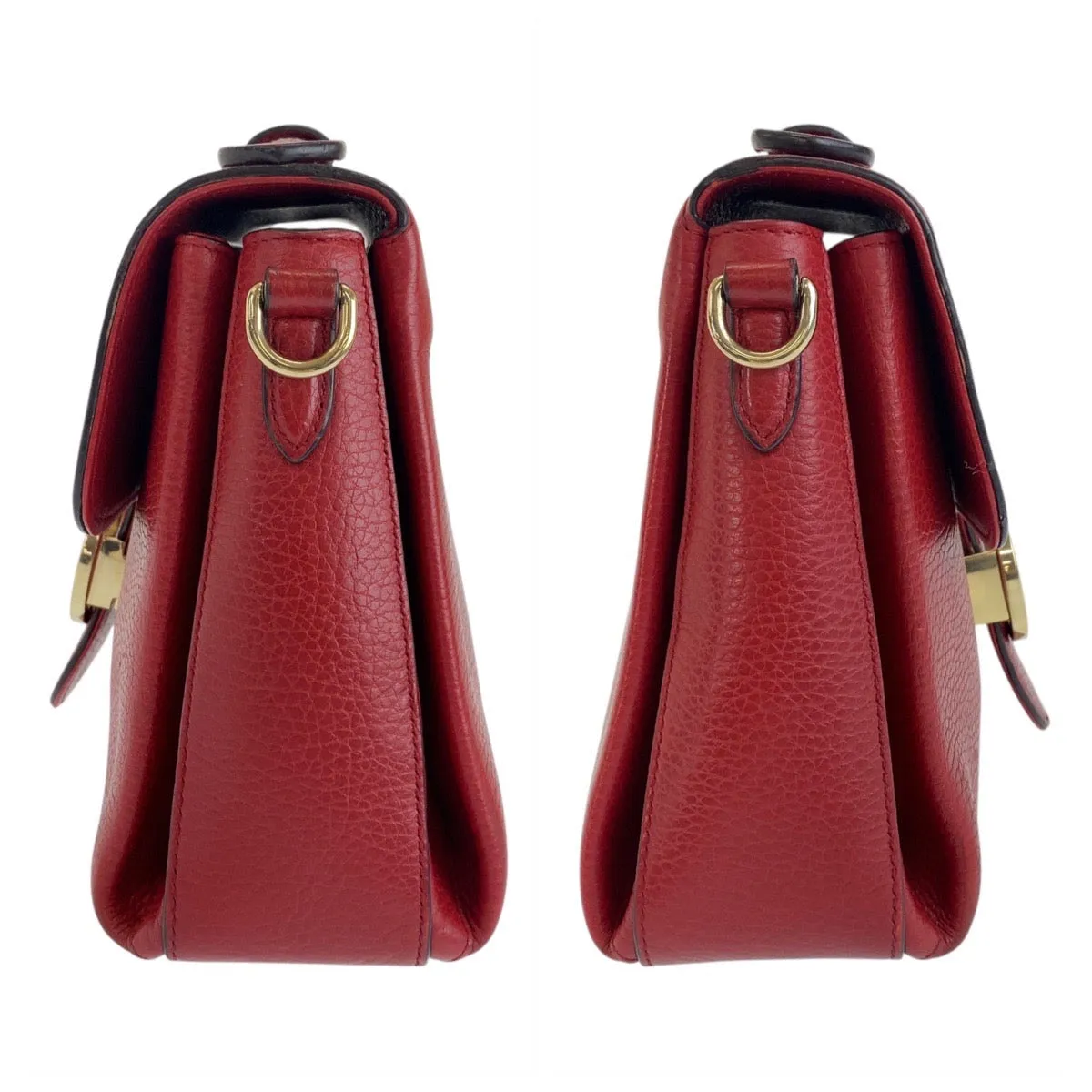 GUCCI Shoulder Bag 510302 leather Red Shoulder Bag Handbag 2way Interlocking Women Used