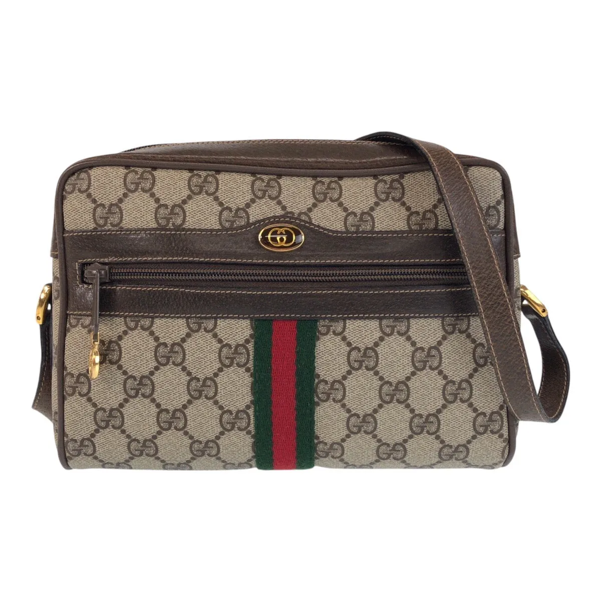 GUCCI Shoulder Bag 65 02 004 GG Supreme Canvas Brown Sherry Line Old Gucci