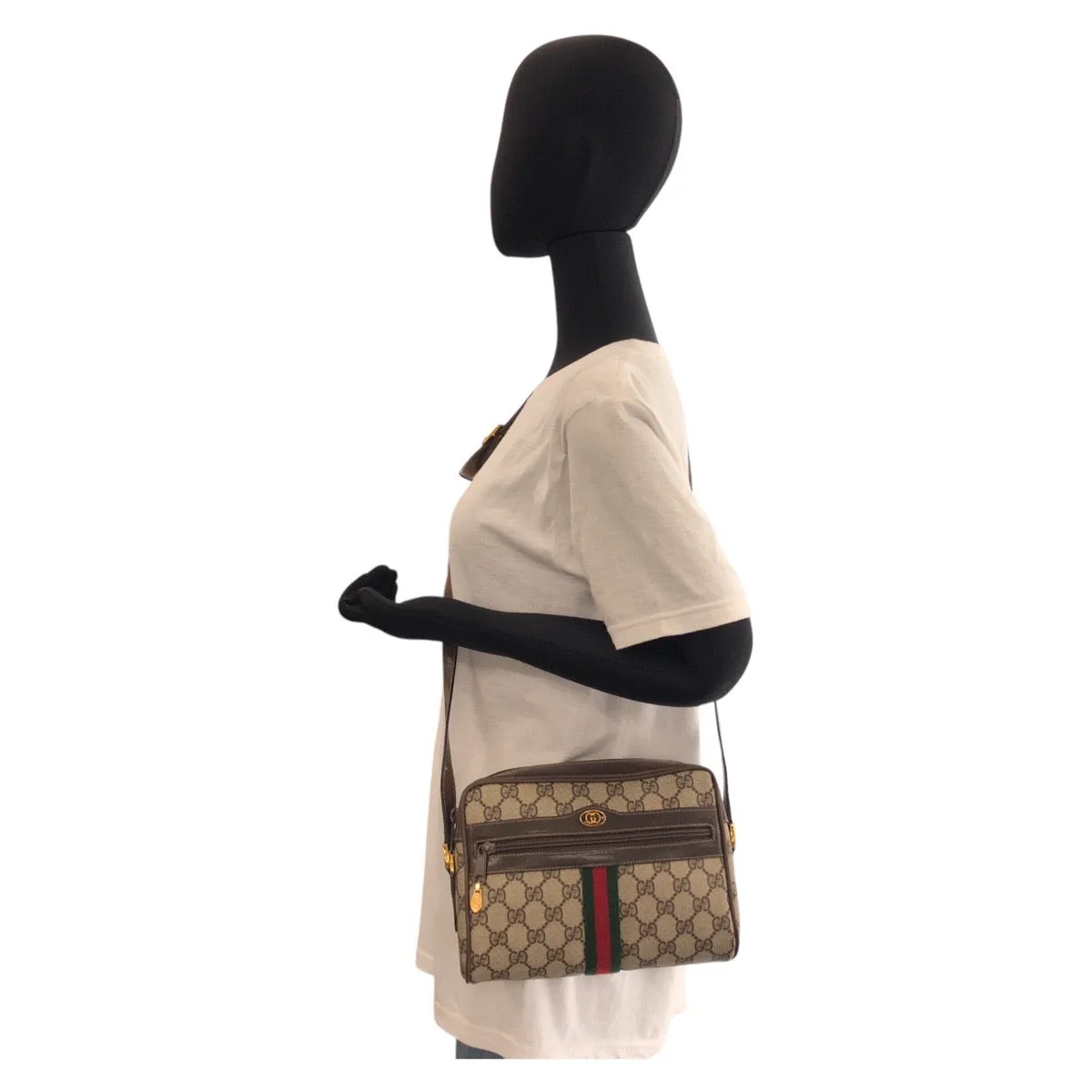GUCCI Shoulder Bag 65 02 004 GG Supreme Canvas Brown Sherry Line Old Gucci