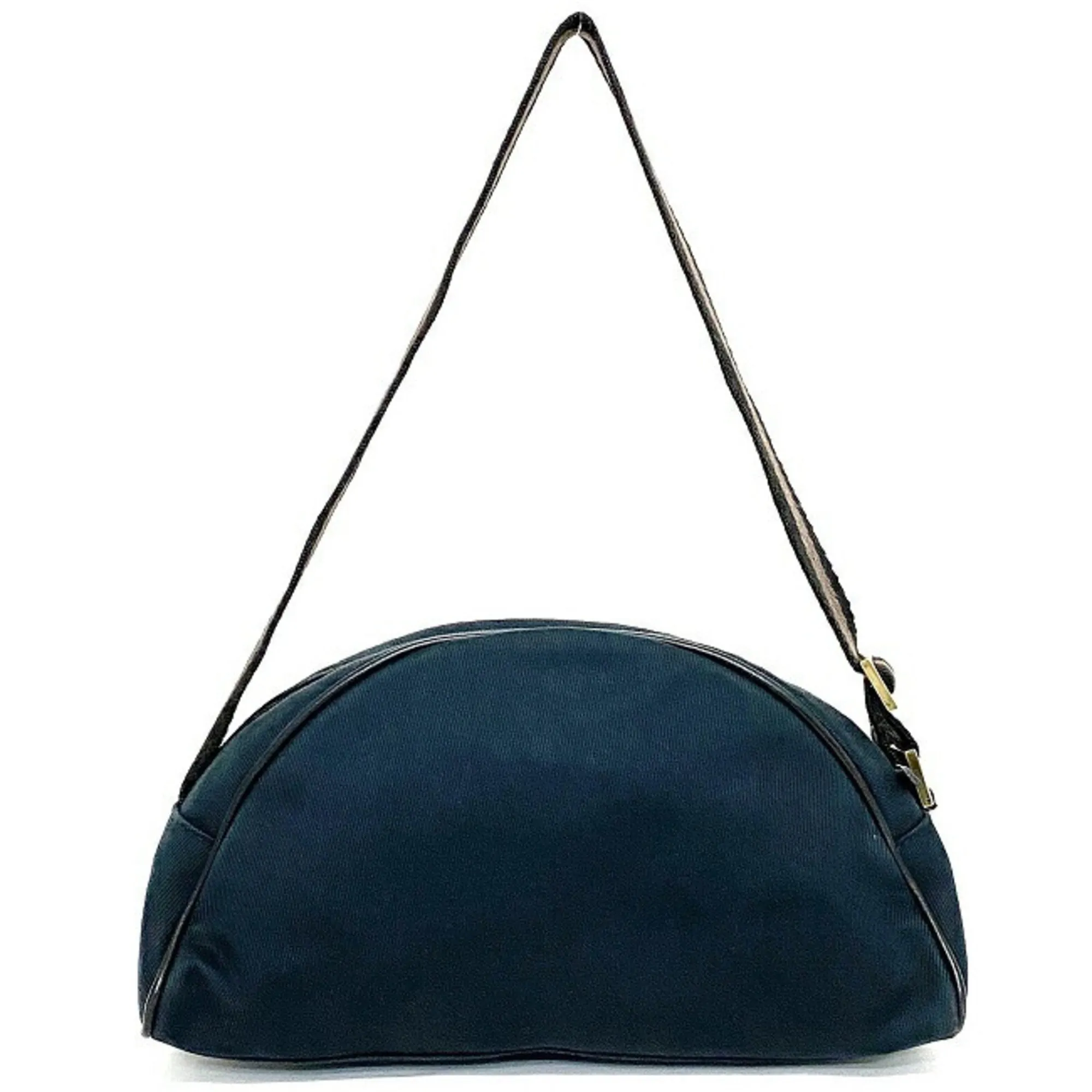 Gucci Shoulder Bag Black Micro GG 90781 Canvas Leather GUCCI Half Moon Handbag