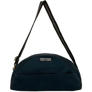 Gucci Shoulder Bag Black Micro GG 90781 Canvas Leather GUCCI Half Moon Handbag