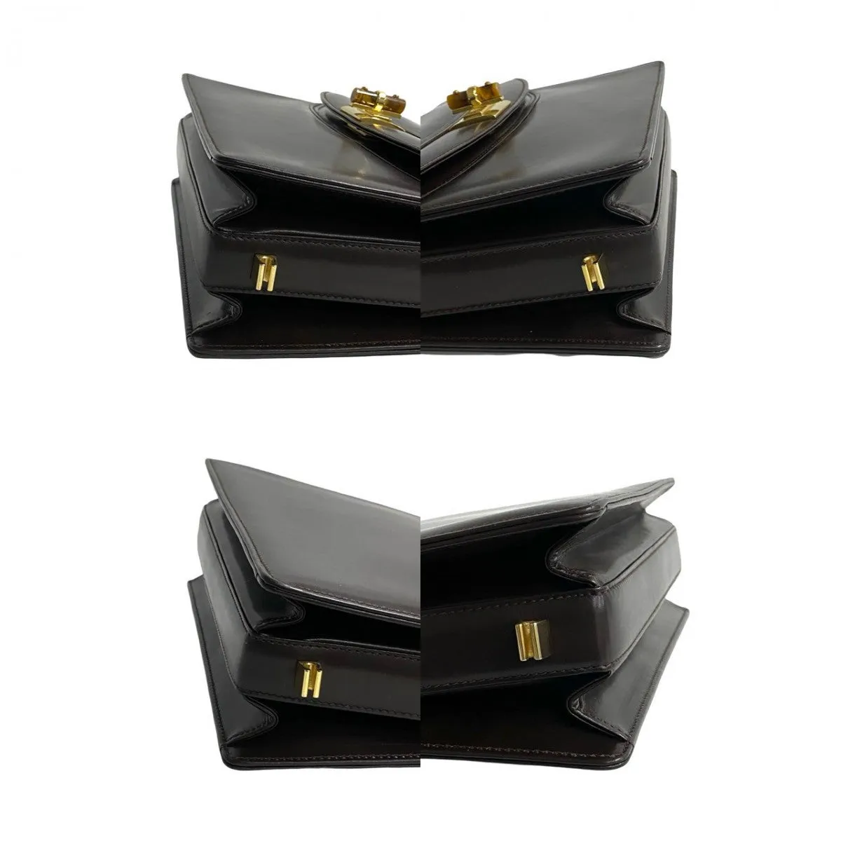 GUCCI Shoulder Bag Calfskin Brown