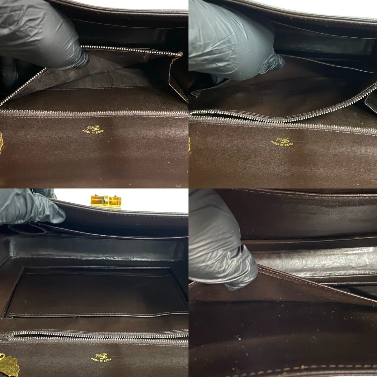 GUCCI Shoulder Bag Calfskin Brown