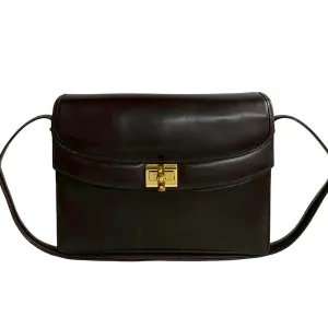 GUCCI Shoulder Bag Calfskin Brown