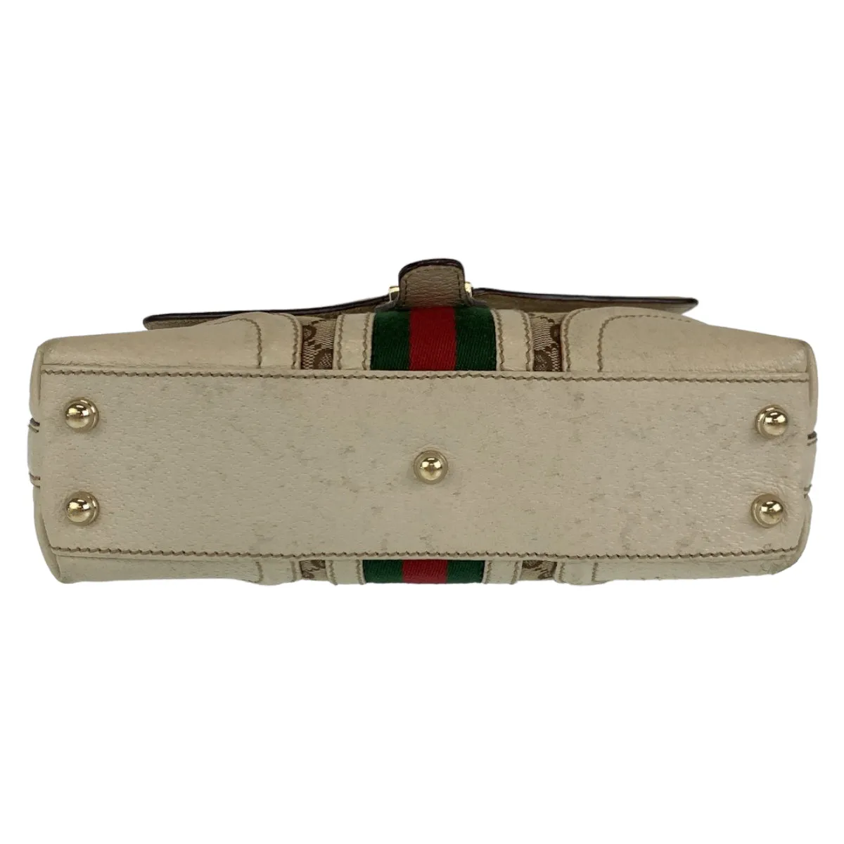 GUCCI Shoulder Bag GG canvas Beige Gold Metal Crossbody Shoulder Bag Pochette Sherry line Women Used