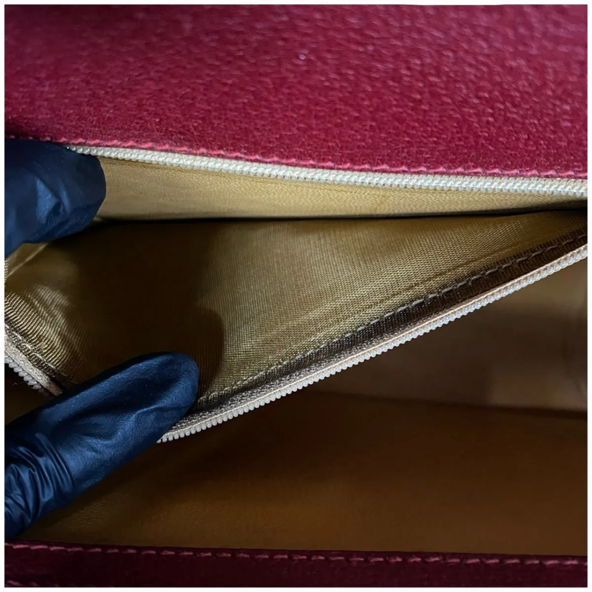 GUCCI Shoulder Bag leather Red Bamboo Old Gucci