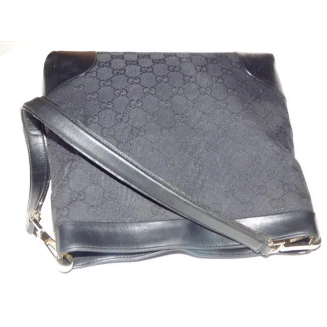 Gucci Supreme Shoulder Guccissima Print Top Handle Black And Gg Leather Hobo Bag