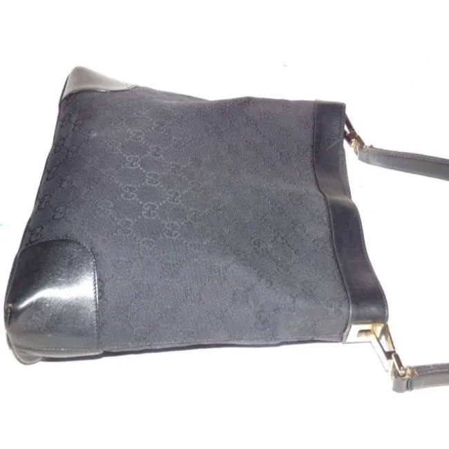 Gucci Supreme Shoulder Guccissima Print Top Handle Black And Gg Leather Hobo Bag