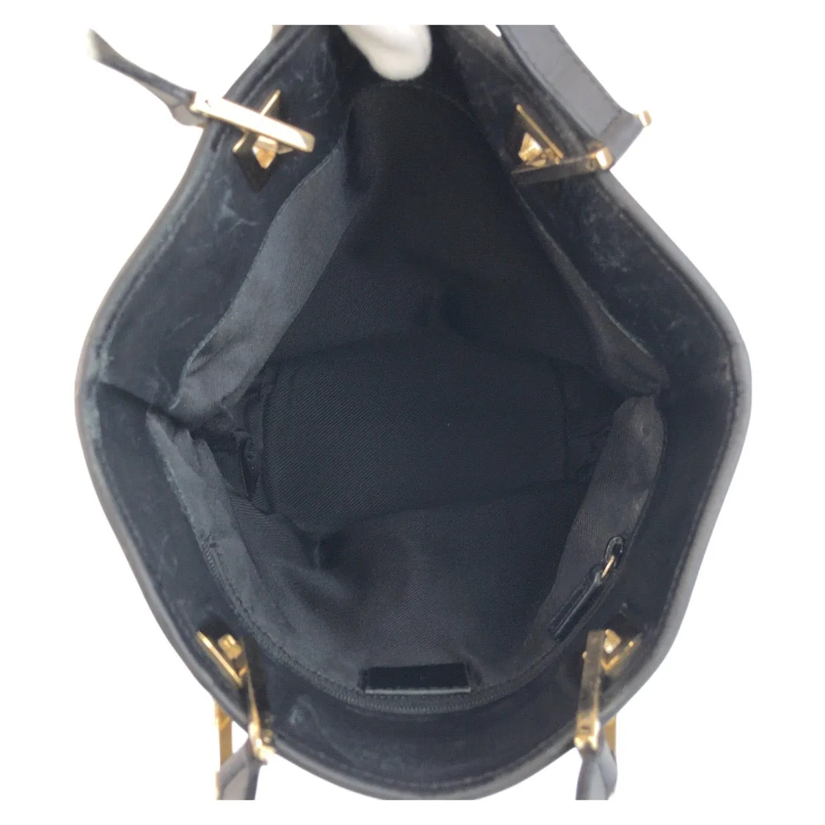 GUCCI Tote Bag 002 1099 GG canvas, leather Beige Black Gold Metal Tote Bag Shoulder Bag Women Used