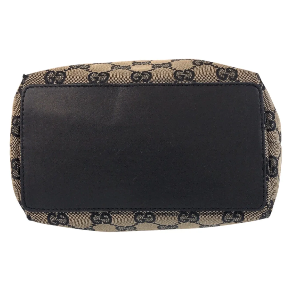 GUCCI Tote Bag 002 1099 GG canvas, leather Beige Black Gold Metal Tote Bag Shoulder Bag Women Used