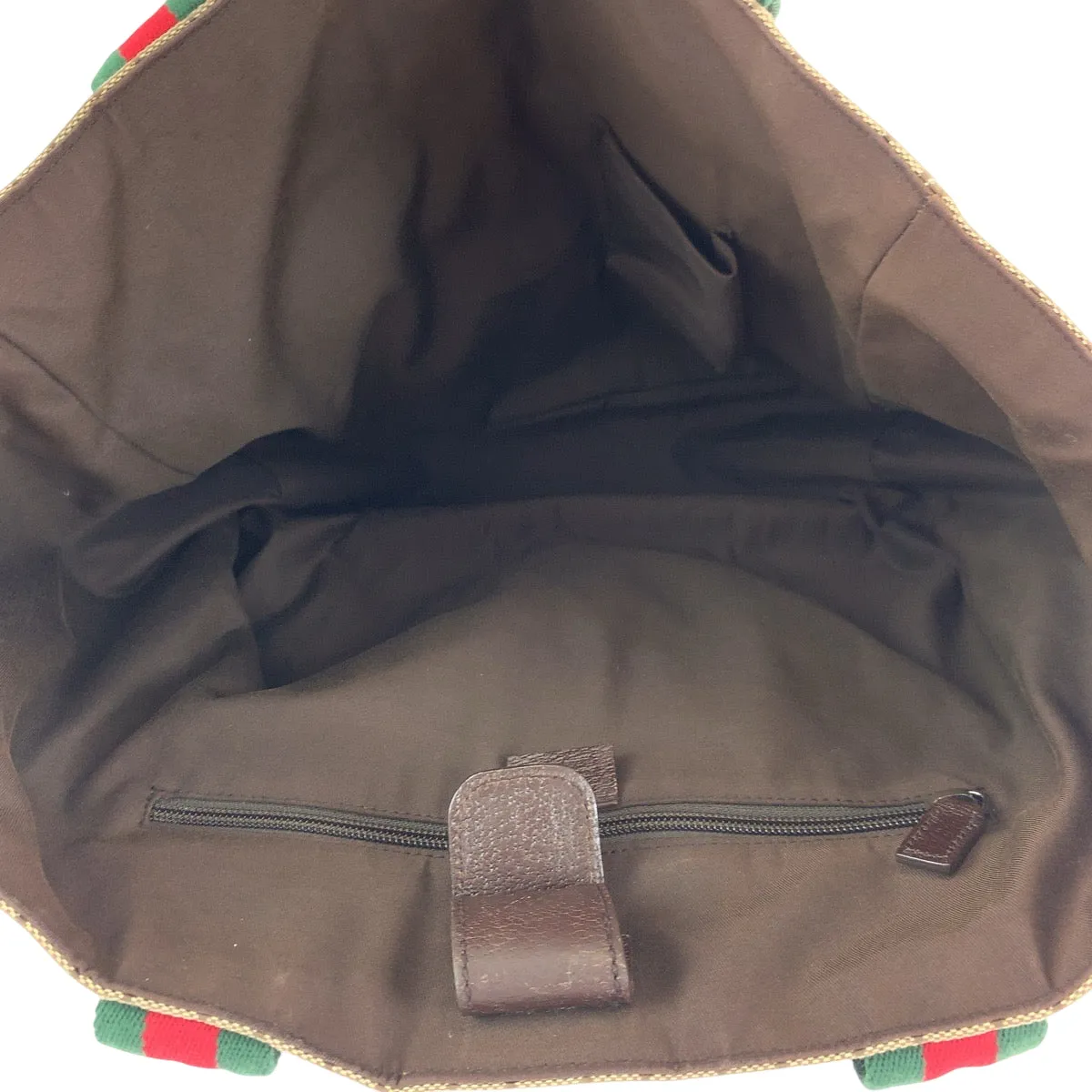 GUCCI Tote Bag 161836 GG canvas Brown beige Tote Bag Shoulder Bag Unisex Sherry line Women Used