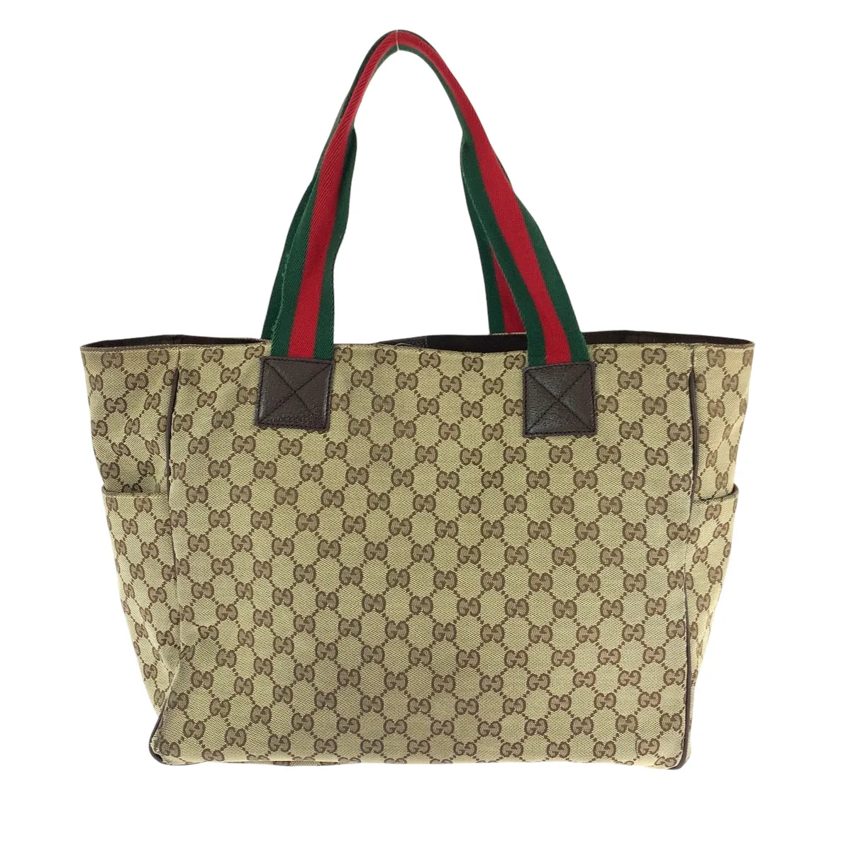 GUCCI Tote Bag 161836 GG canvas Brown beige Tote Bag Shoulder Bag Unisex Sherry line Women Used