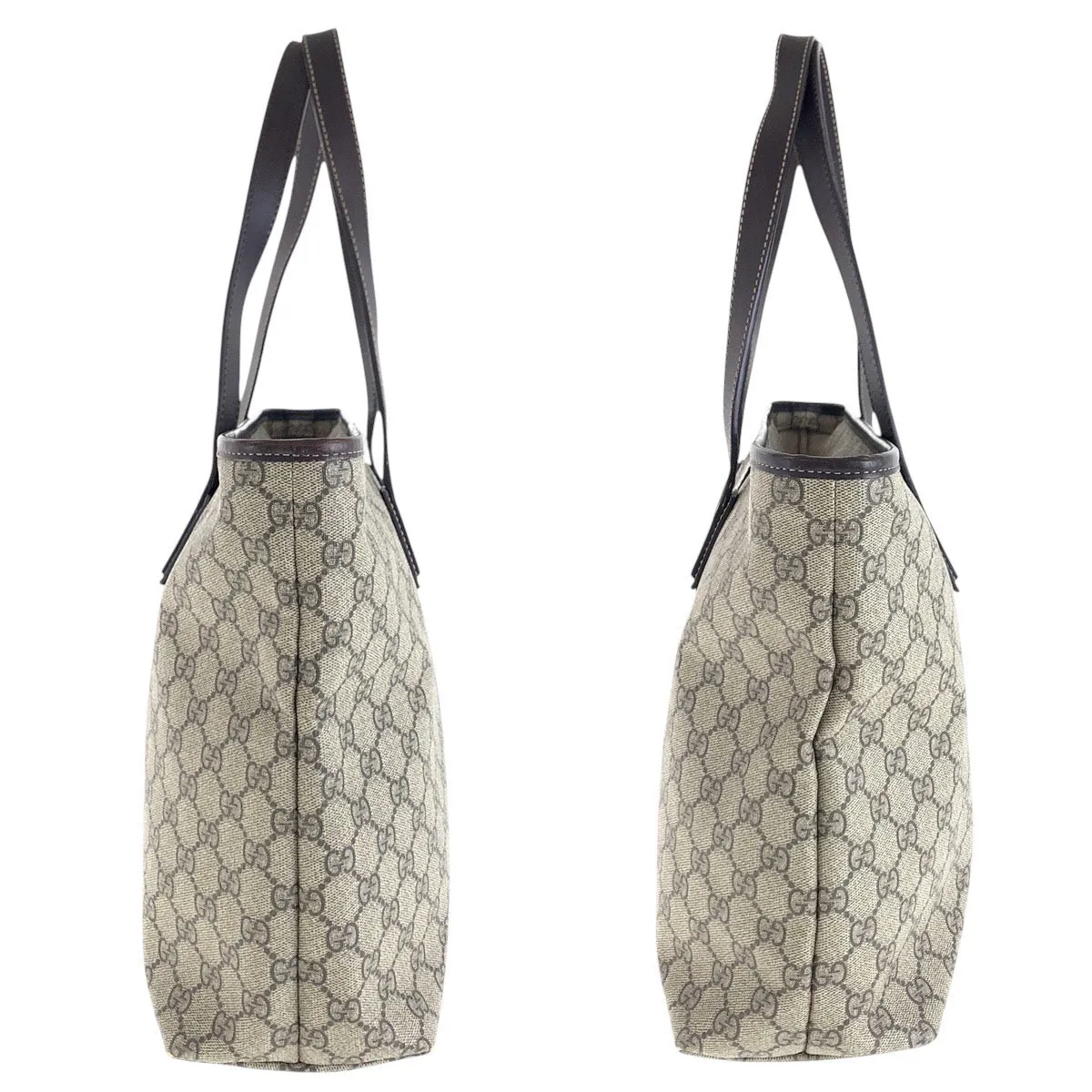 GUCCI Tote Bag 211137 GG Supreme canvas, leather beige Tote Bag Shoulder Bag Women Used