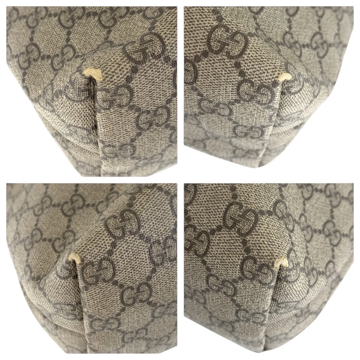 GUCCI Tote Bag 211137 GG Supreme canvas, leather beige Tote Bag Shoulder Bag Women Used