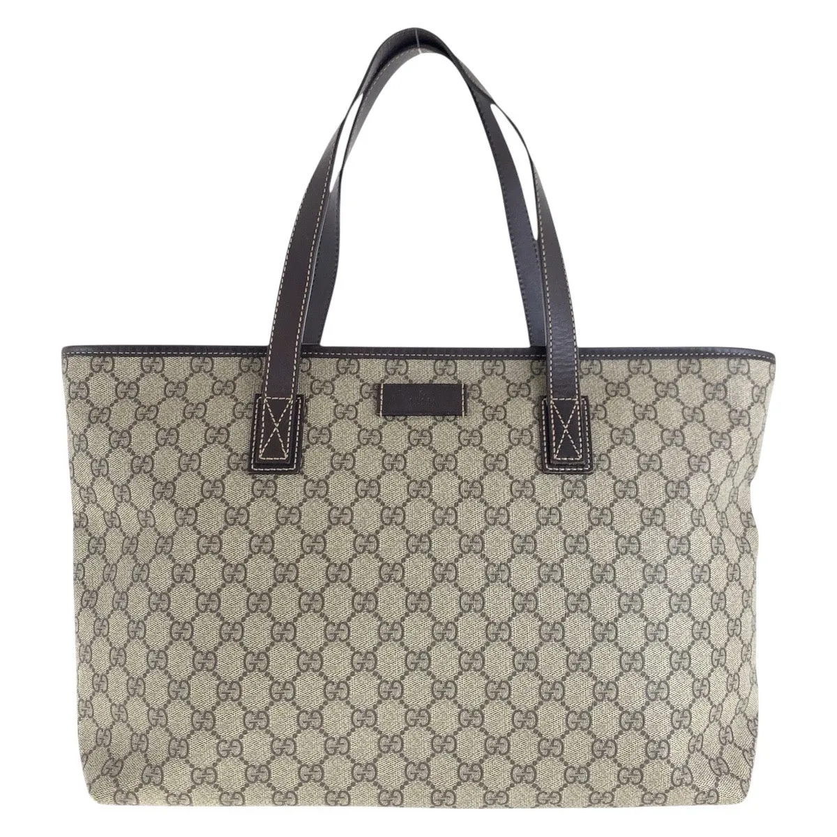 GUCCI Tote Bag 211137 GG Supreme canvas, leather beige Tote Bag Shoulder Bag Women Used