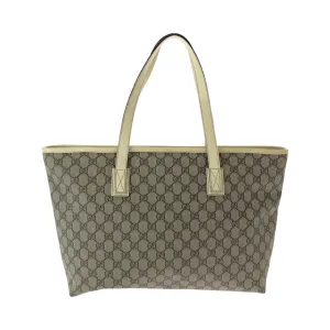 GUCCI Tote Bag 211137 PVC Beige Ivory SilverMetal Tote Bag Shoulder Bag GG plus Women Used