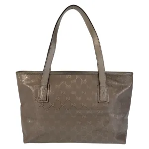 GUCCI Tote Bag 211138 PVC coated canvas, leather Bronze Metallic Brown Tote Bag Shoulder Bag GG implementation Women Used