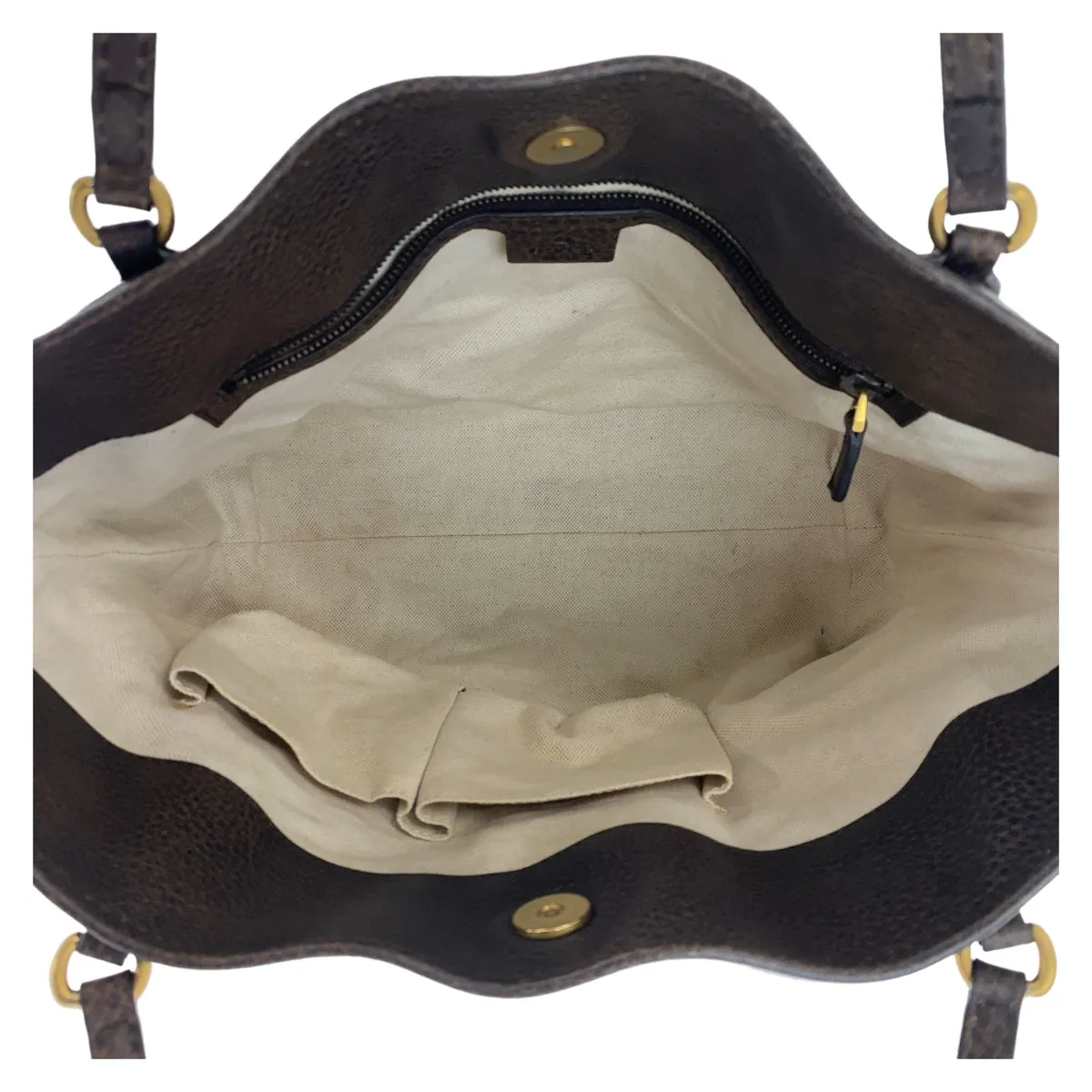 GUCCI Tote Bag 353125 GG canvas, leather Brown Gold Metal Tote Bag Shoulder Bag Handbag Bamboo Women Used