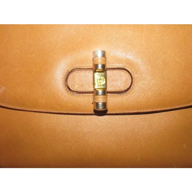 Gucci Vintage Pursesdesigner Purses Light Camel Brown Textured Leather Shoulder Bag