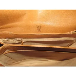Gucci Vintage Pursesdesigner Purses Light Camel Brown Textured Leather Shoulder Bag