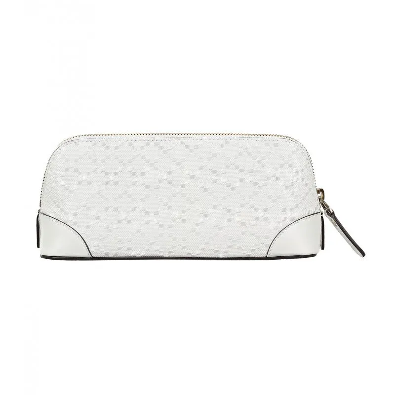 Gucci White leather diamante cosmetic case