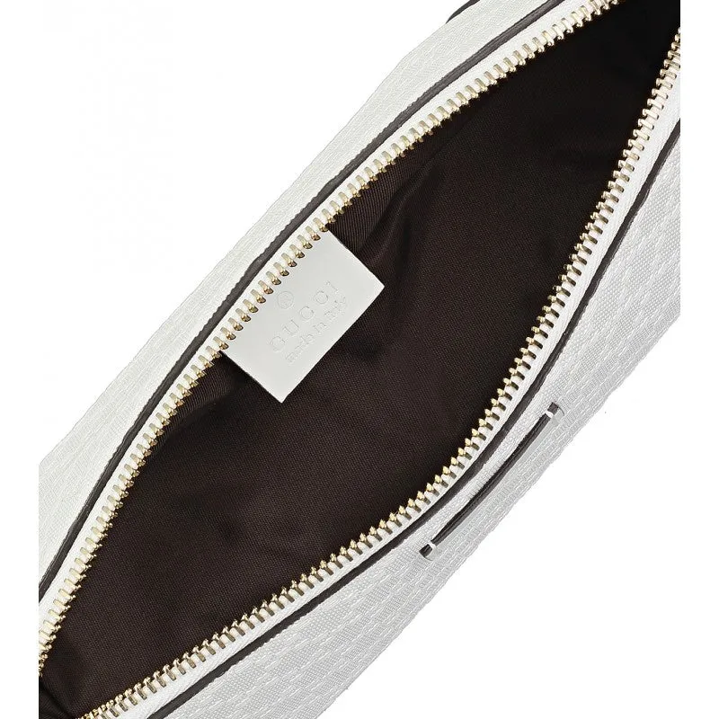Gucci White leather diamante cosmetic case