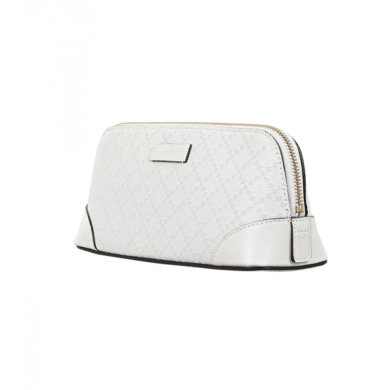 Gucci White leather diamante cosmetic case