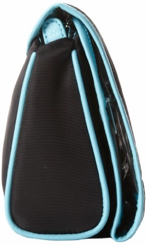 Hadaki Nylon Toiletry Pod Roll-up, Black/Aqua