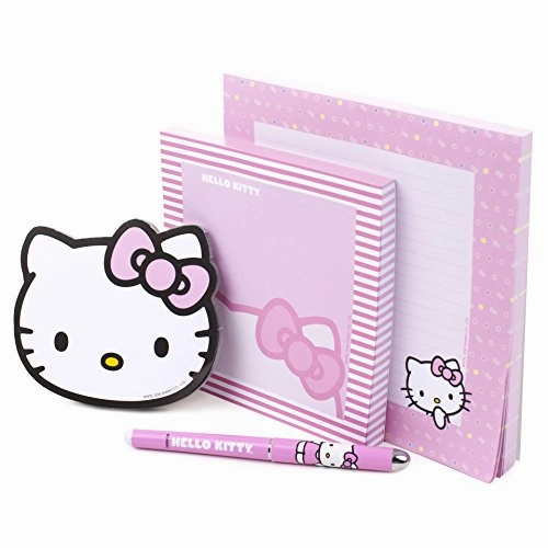 Hallmark Hello Kitty Notepad Set (3 Notepads, 1 Pen)