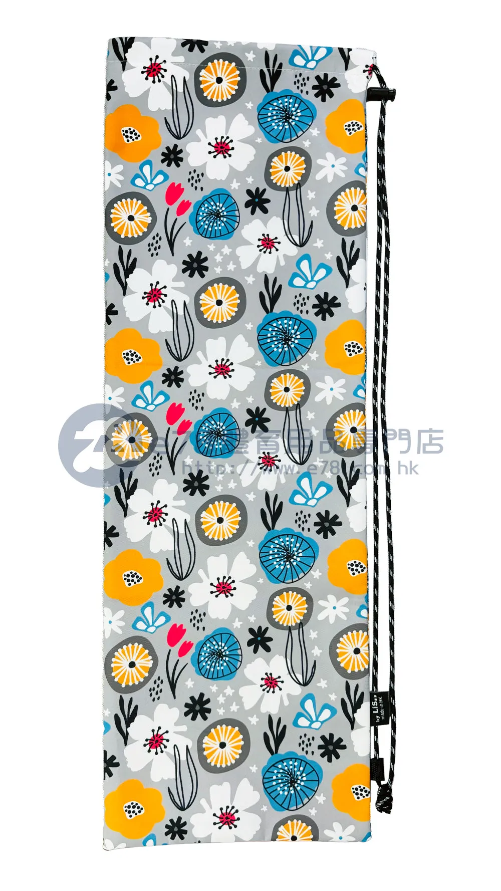 Handmade Water Resistant Racket Case (Gray flower pattern 392)