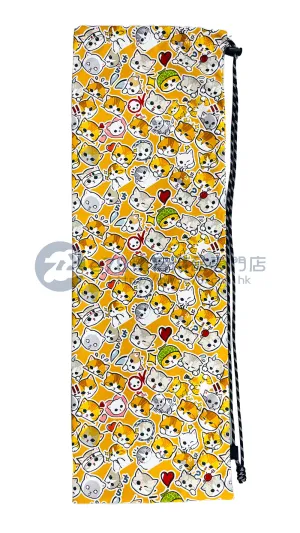 Handmade Water Resistant Racket Case (Yellow Many Cats 405)