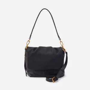 Harley Convertible Shoulder Bag In Pebbled Leather - Black